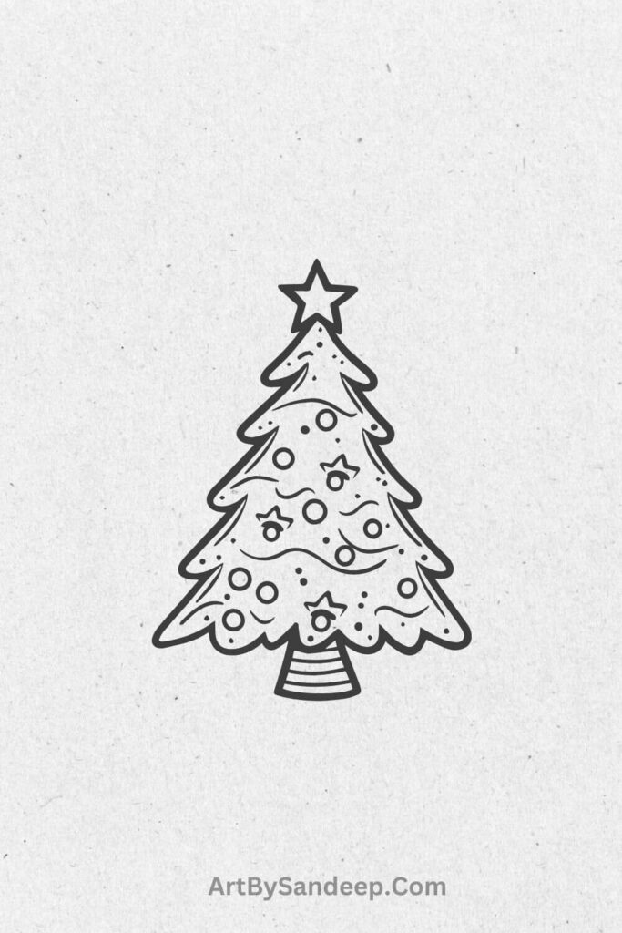 basic christmas tree drawing