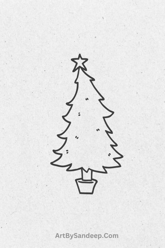 beautiful christmas tree drawing