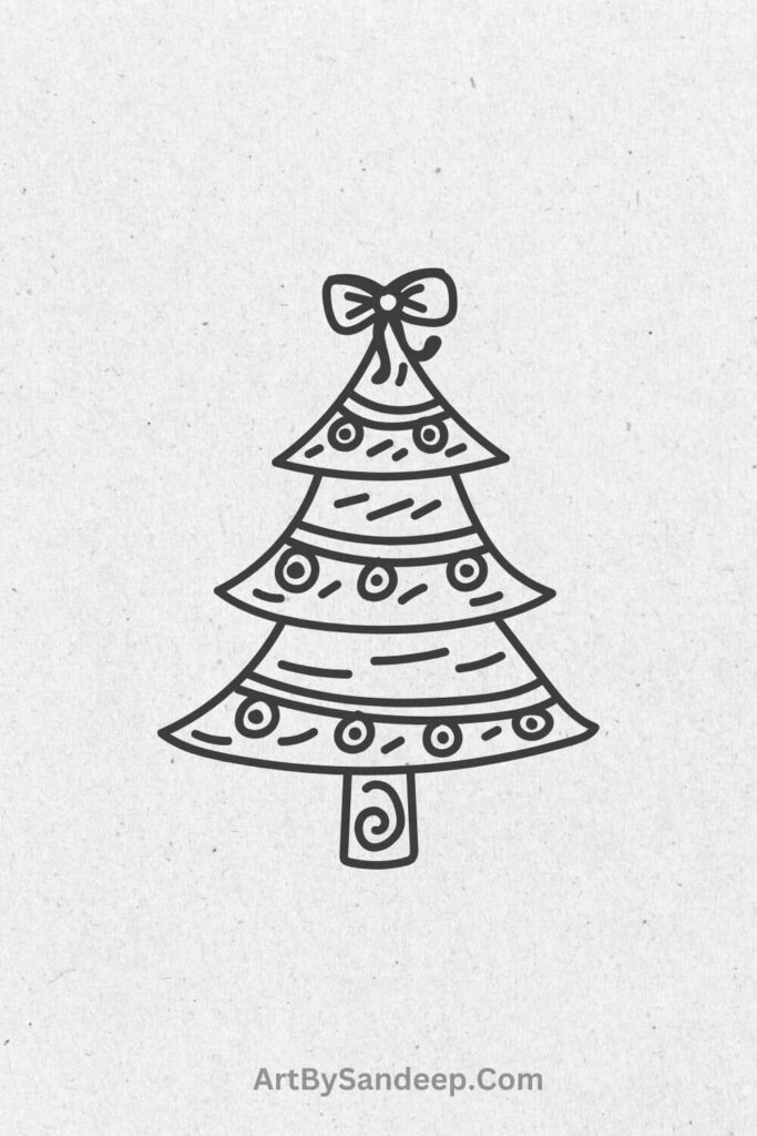 big christmas tree drawing