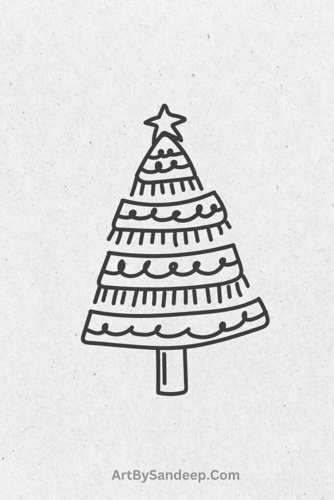 big christmas tree drawing ideas