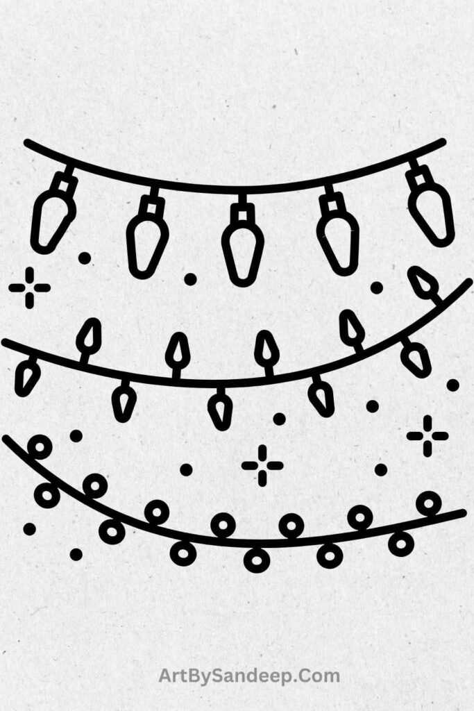 christmas light bulbs drawing 2024