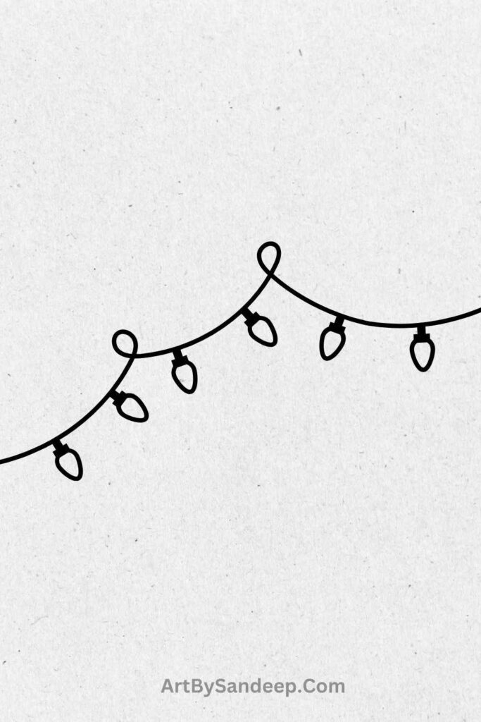 christmas light easy drawing