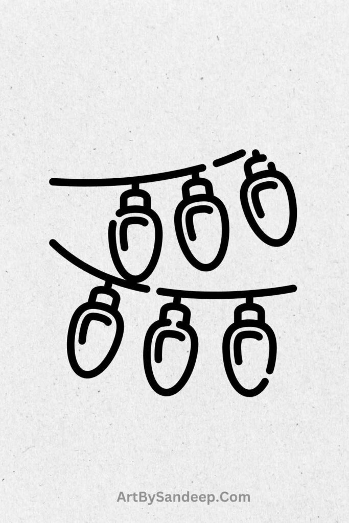 christmas light line drawing ideas