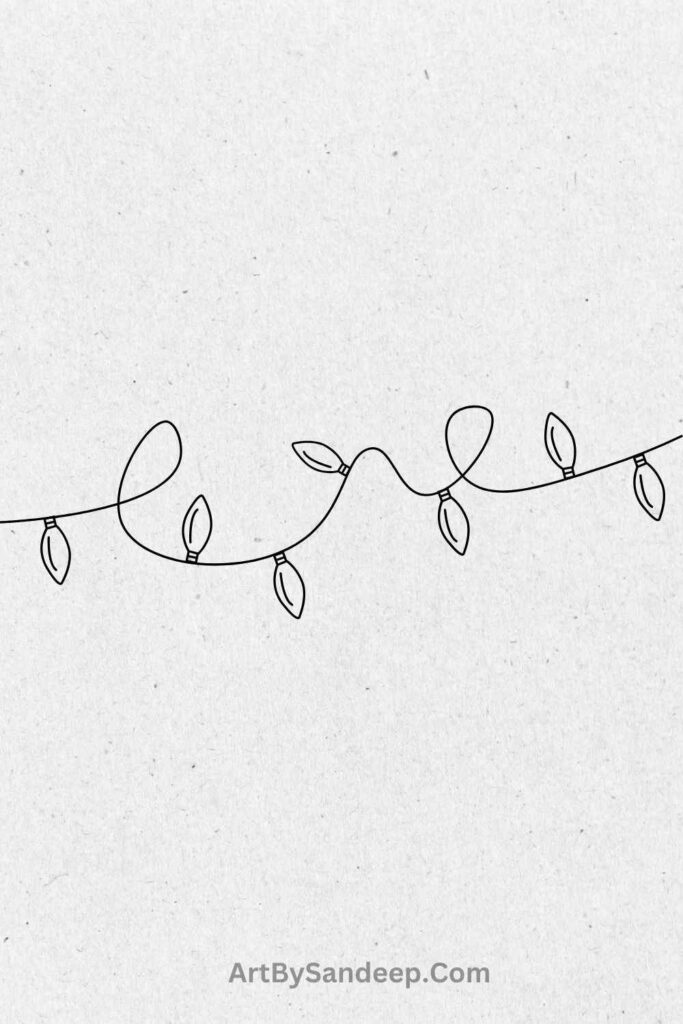 christmas light string drawing