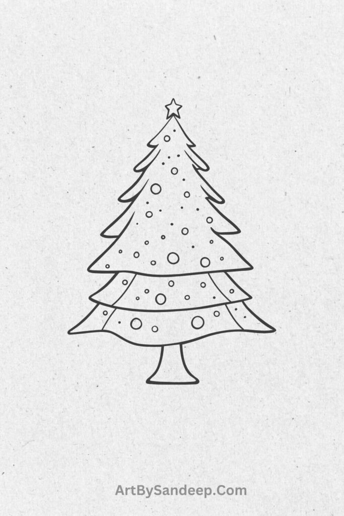 christmas tree cartoon drawing