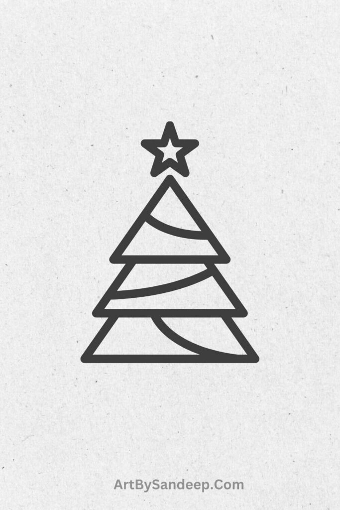 christmas tree drawing 2024