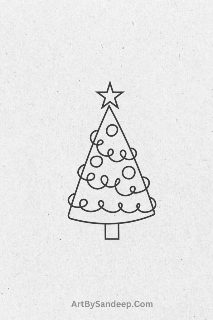 christmas tree drawing Ideas 2024 for kids