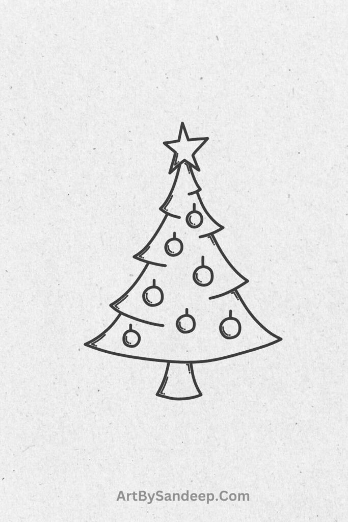 christmas tree drawing cute