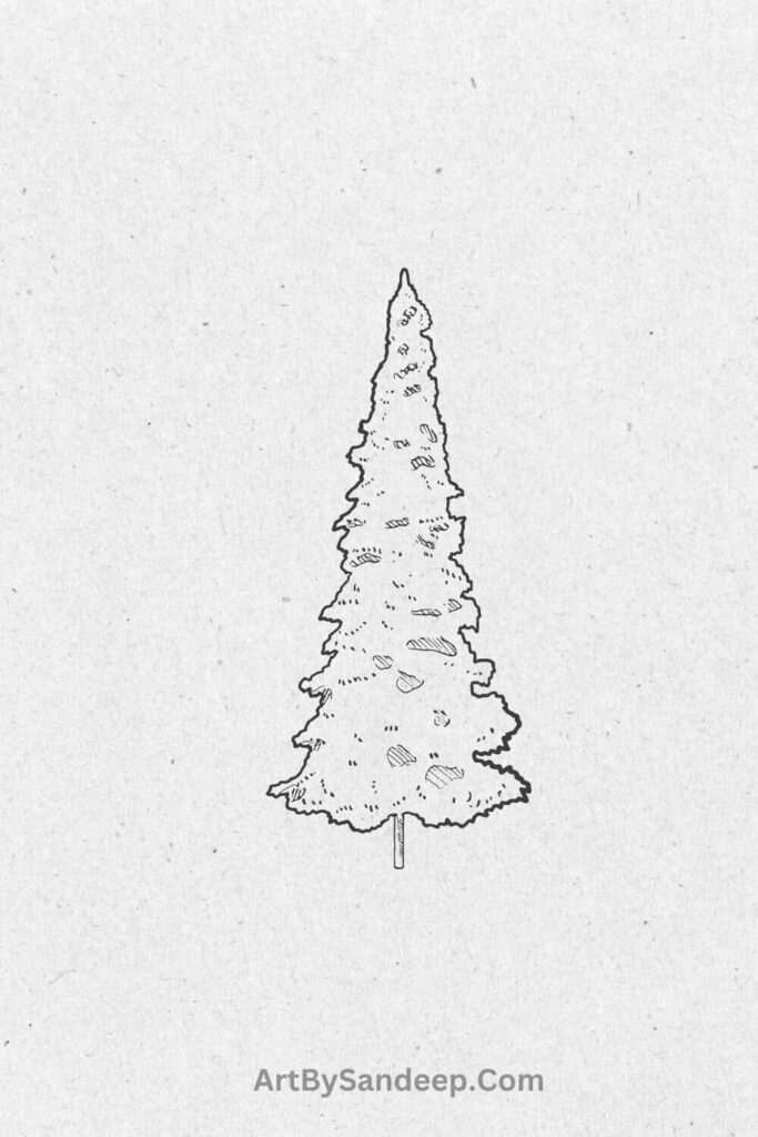 christmas tree drawing for kids