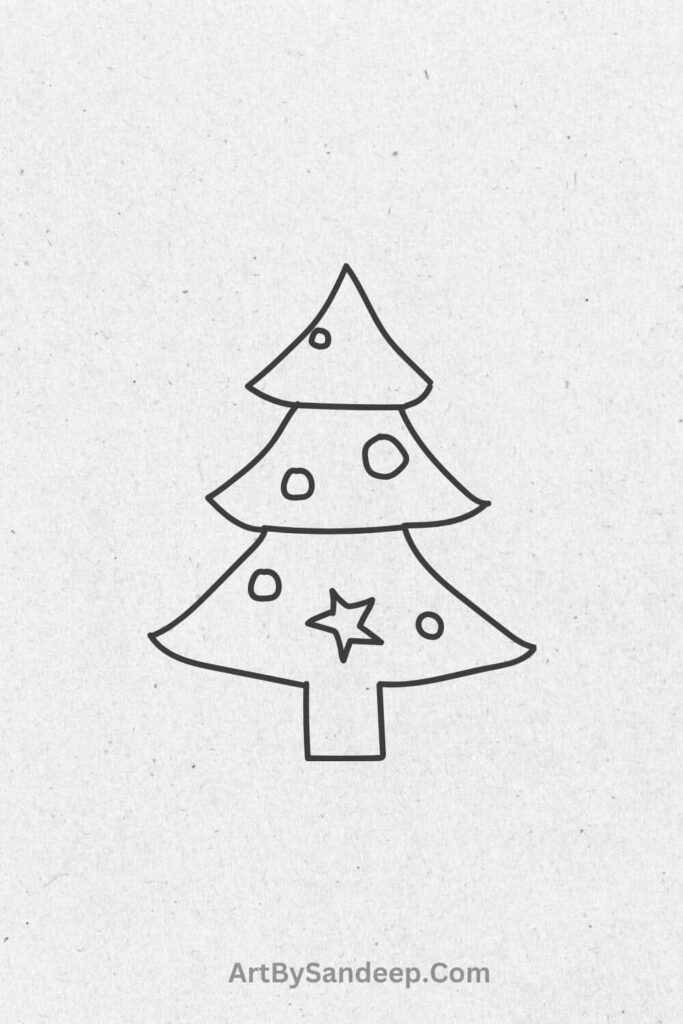 christmas tree drawing images