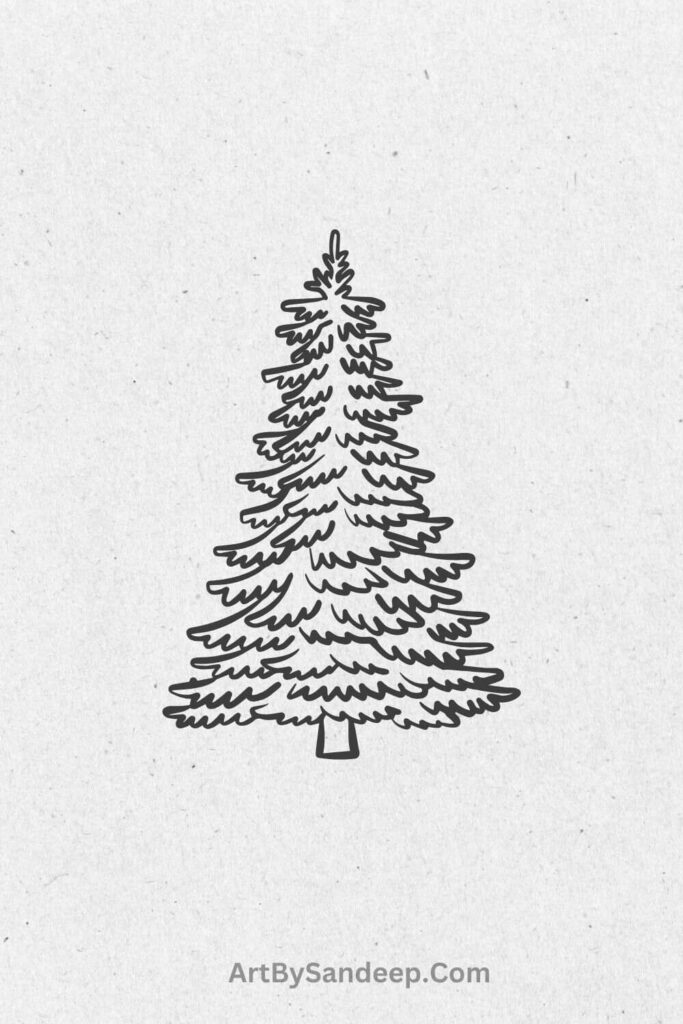 christmas tree drawing new artist