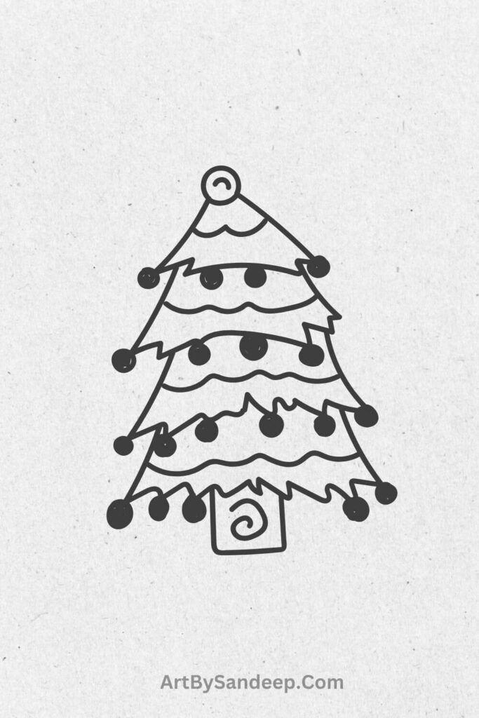 christmas tree drawing outline