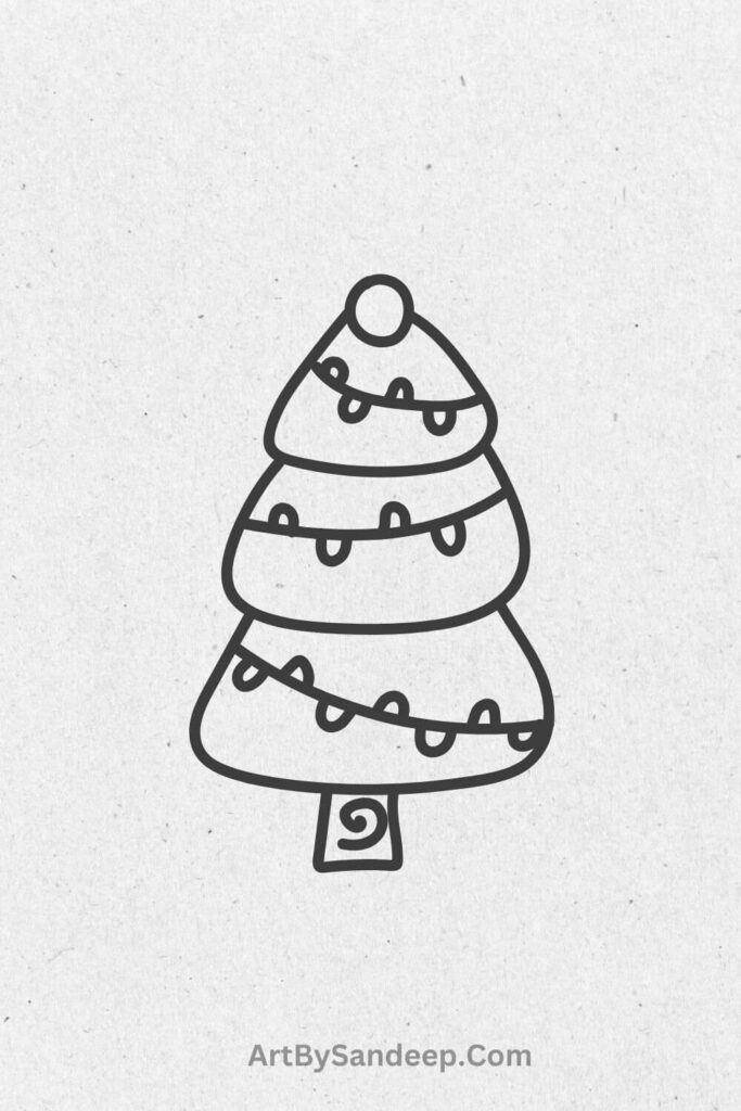 christmas tree drawing simple 2024