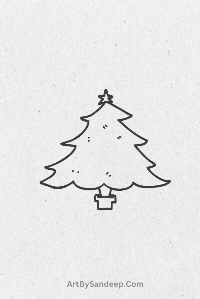 christmas tree drawing small