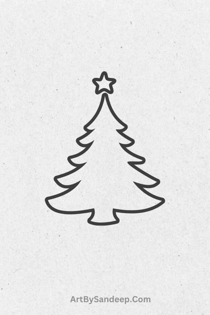 christmas tree easy drawing