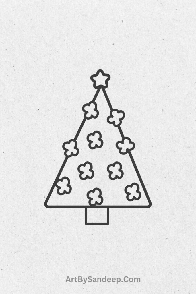 christmas tree easy drawing for beginners