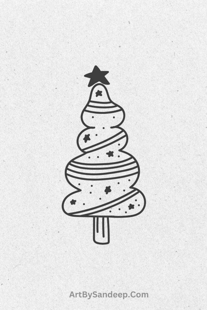 christmas tree outline drawing