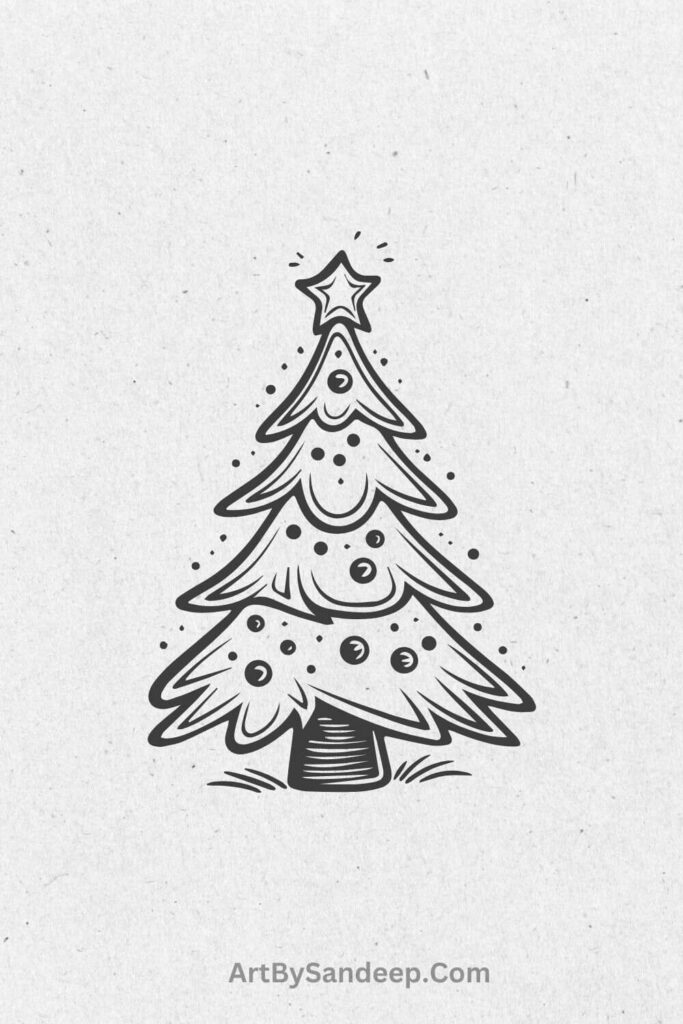 christmas tree picture drawing