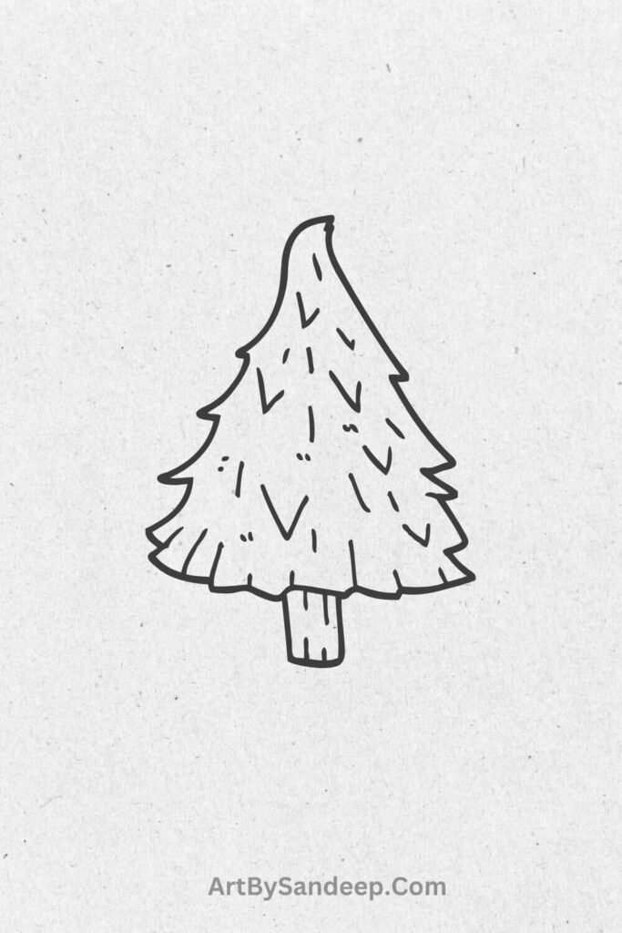 christmas tree simple drawing 2024