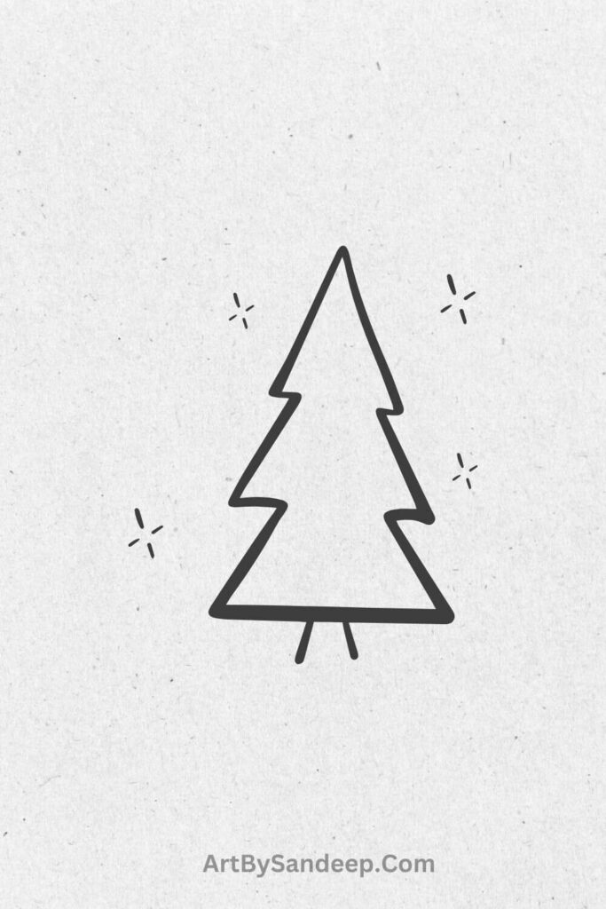 christmas tree simple drawing