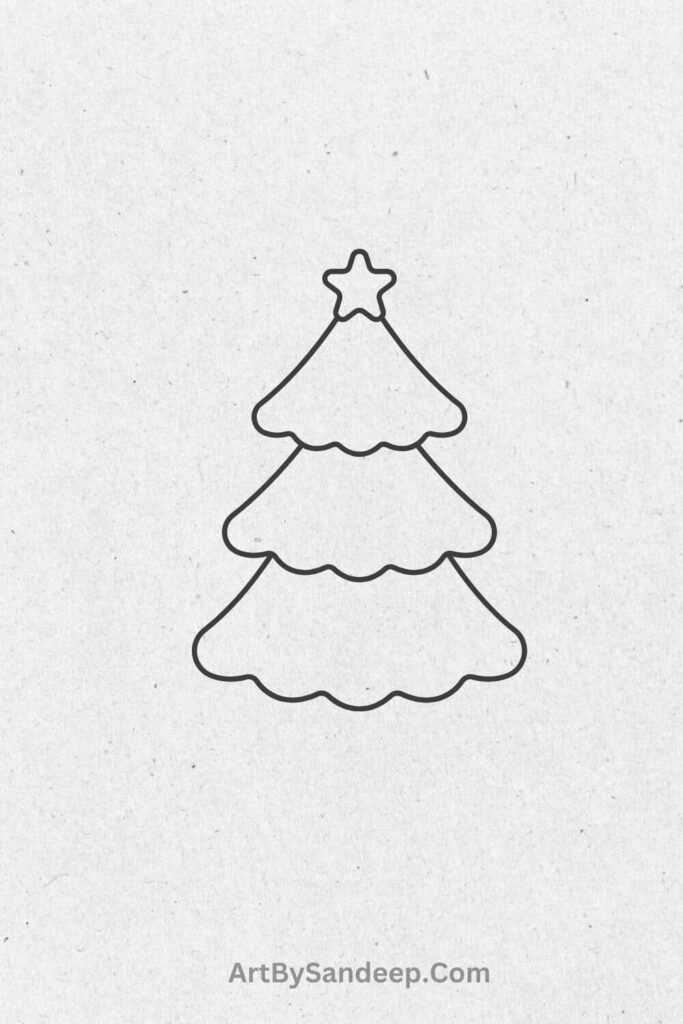 christmas tree simple drawing ideas