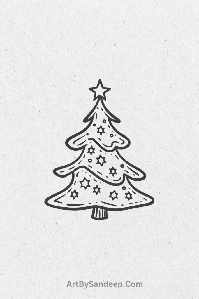 christmas tree star drawing