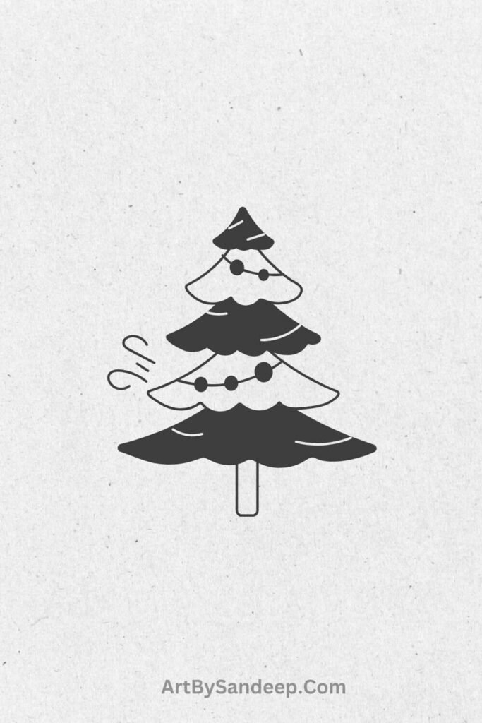 christmas tree with lights drawing ideas