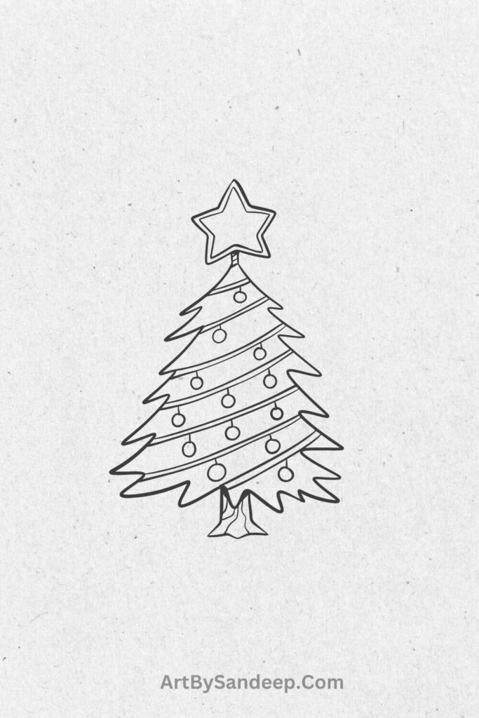 cute christmas tree drawing