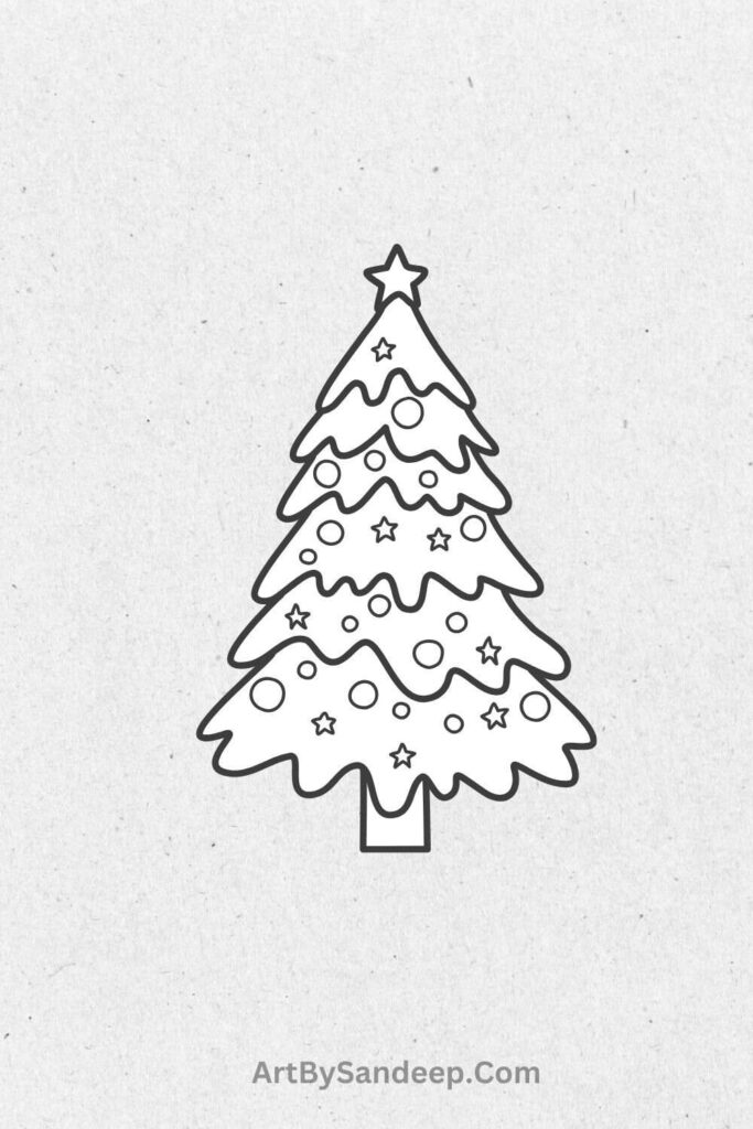 drawing a christmas tree