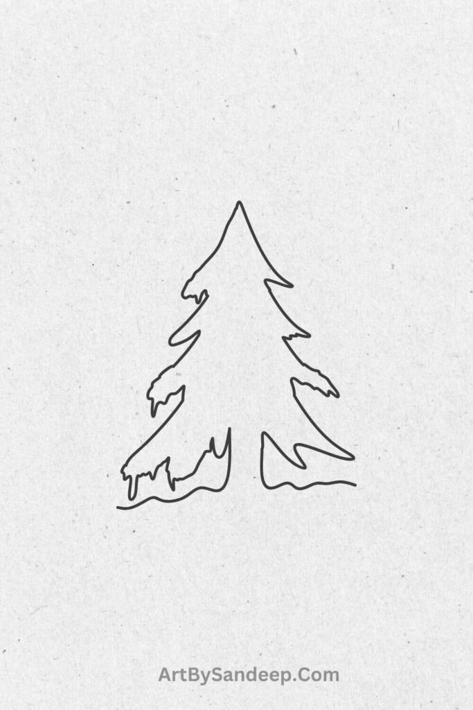 drawing christmas tree