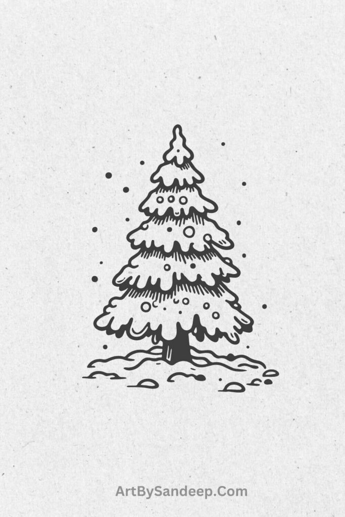 drawing christmas tree ideas