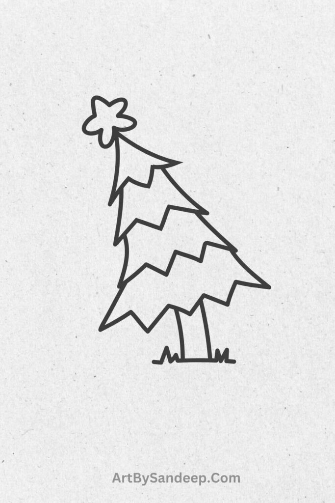 drawing of a christmas tree