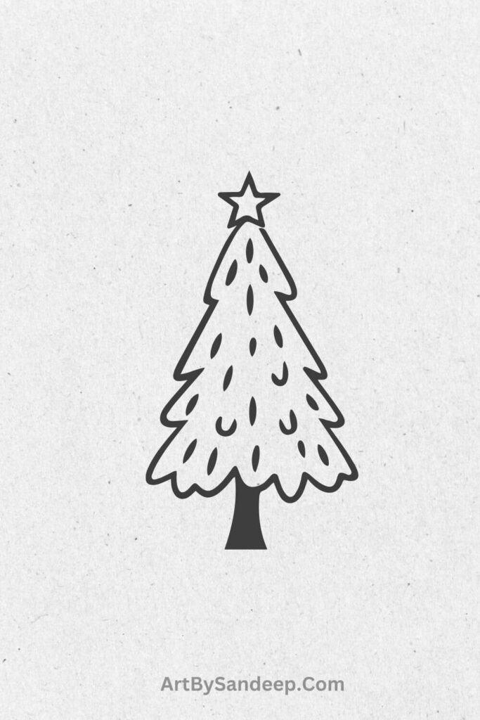 easy drawing a christmas tree