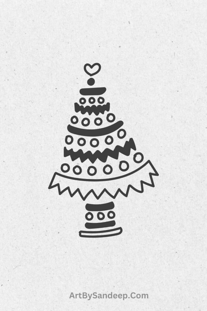 easy drawing of a christmas tree