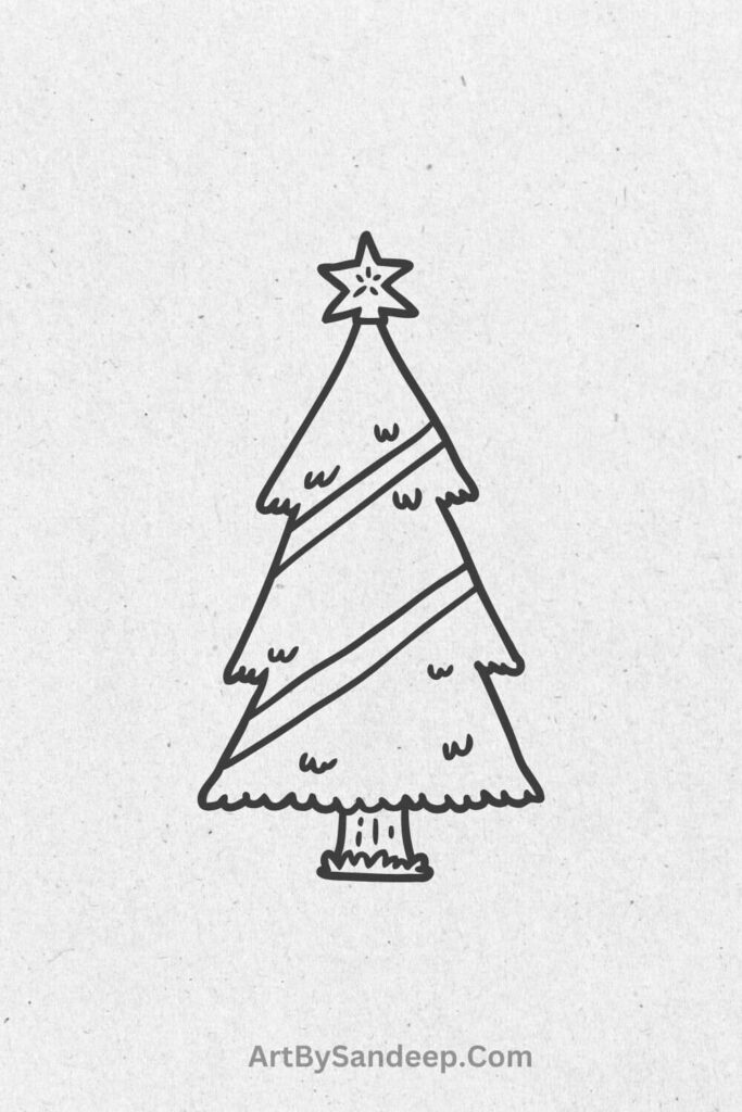 easy drawing of christmas tree