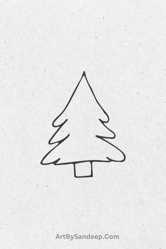 easy to make christmas tree drawing