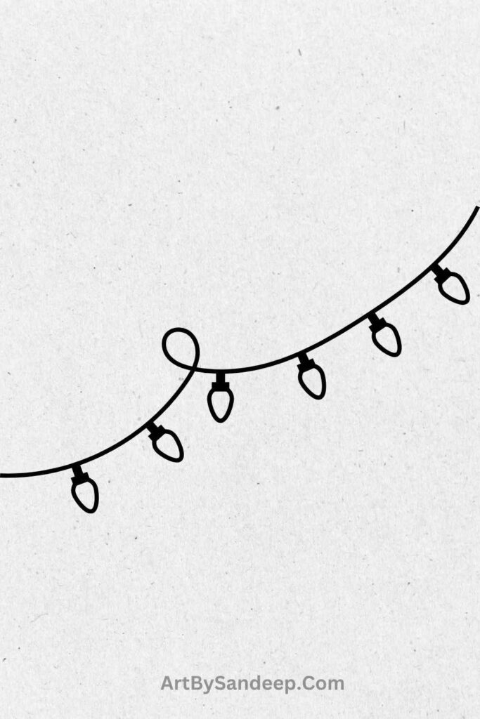 simple christmas light drawing