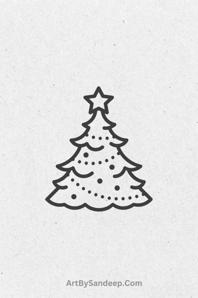 simple christmas tree drawing