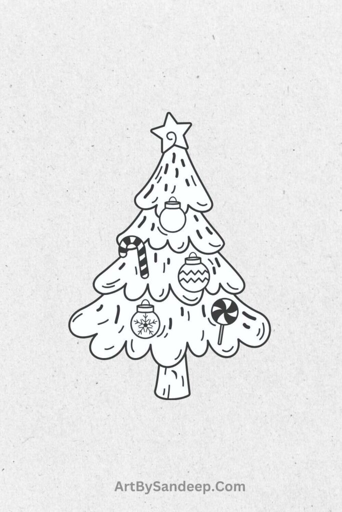 small christmas tree drawing