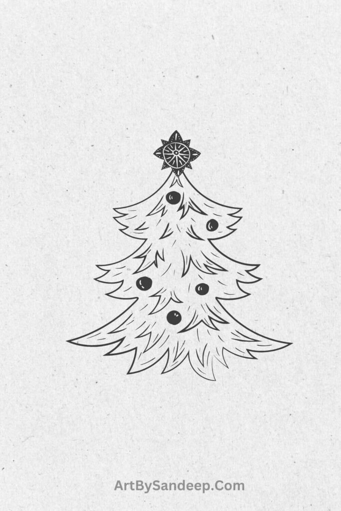 small christmas tree drawing ideas