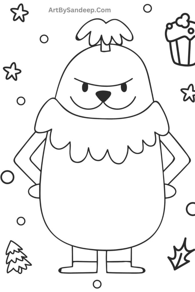 2024 cute christmas tree coloring pages