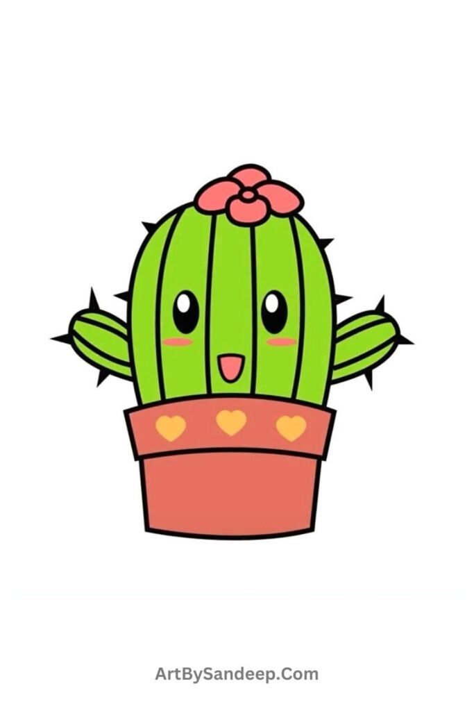 Cactus drawing cute