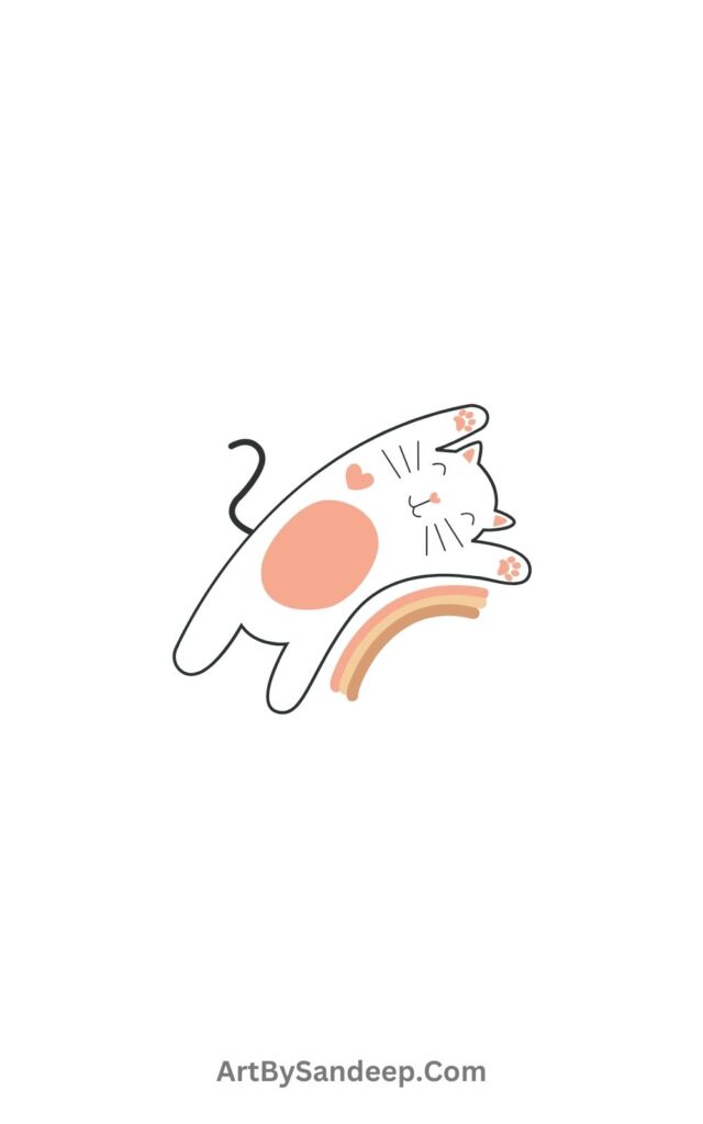 Cat Body Stretching Drawing