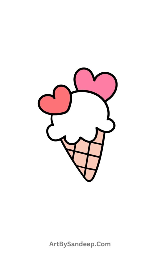 Cone Icecream Drawing