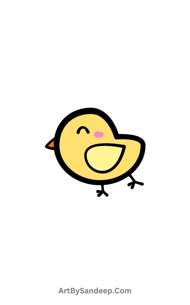 Cute Baby Chicken Drawing