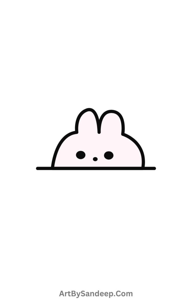 Cute Bunny with Half Face Showing