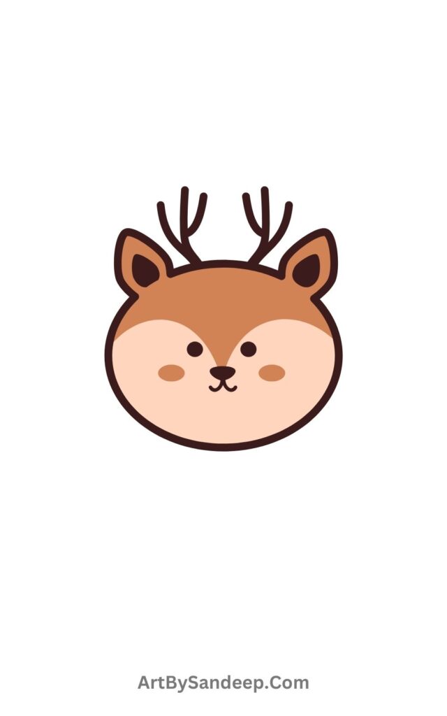 Cute Christmas Deer Drawing​