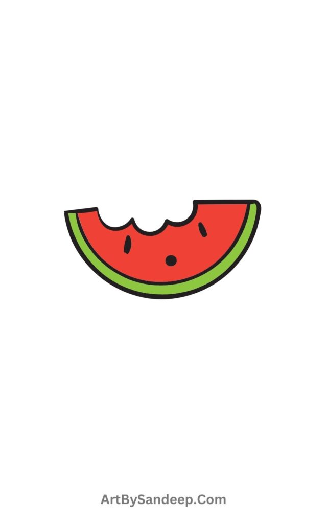 Cute Half Watermelon Drawing​