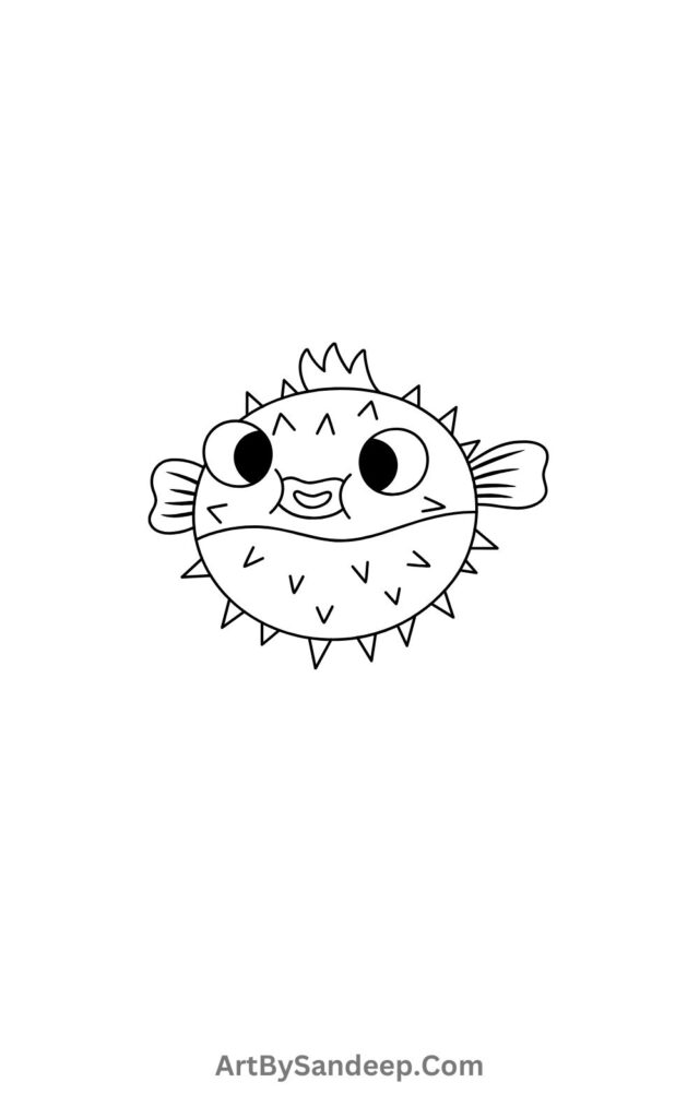 Cute Puffer Fish Drawing ​