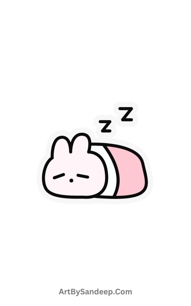 Cute Sleeping Rabbit drawing​